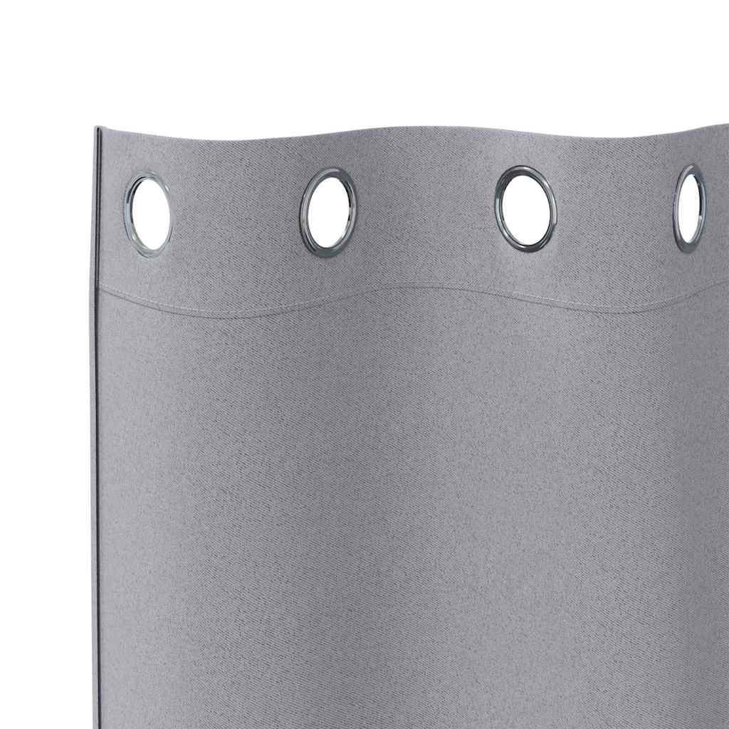 Tende Blackout con Anelli 2 pcs Grigio chiaro 175 x 140 cm | homemem39