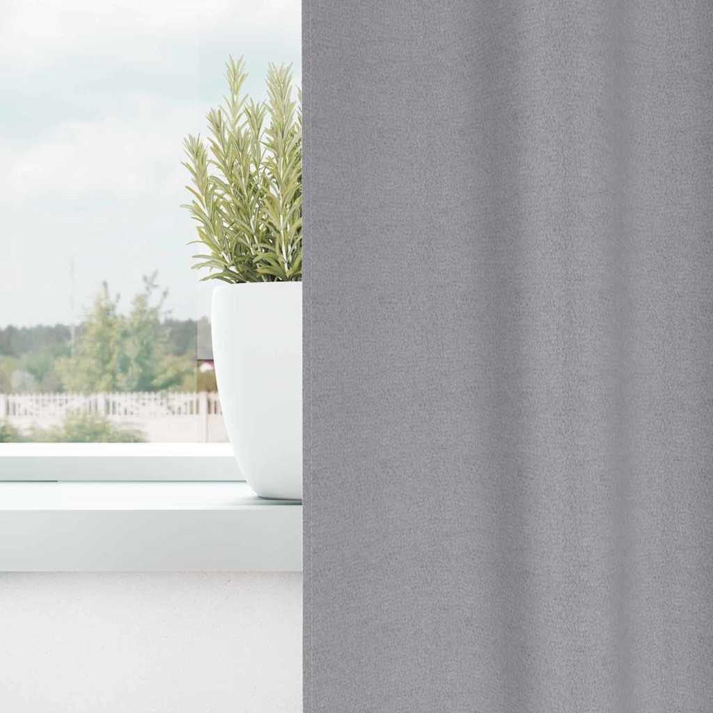 Tende Blackout con Anelli 2 pcs Grigio chiaro 175 x 140 cm | homemem39