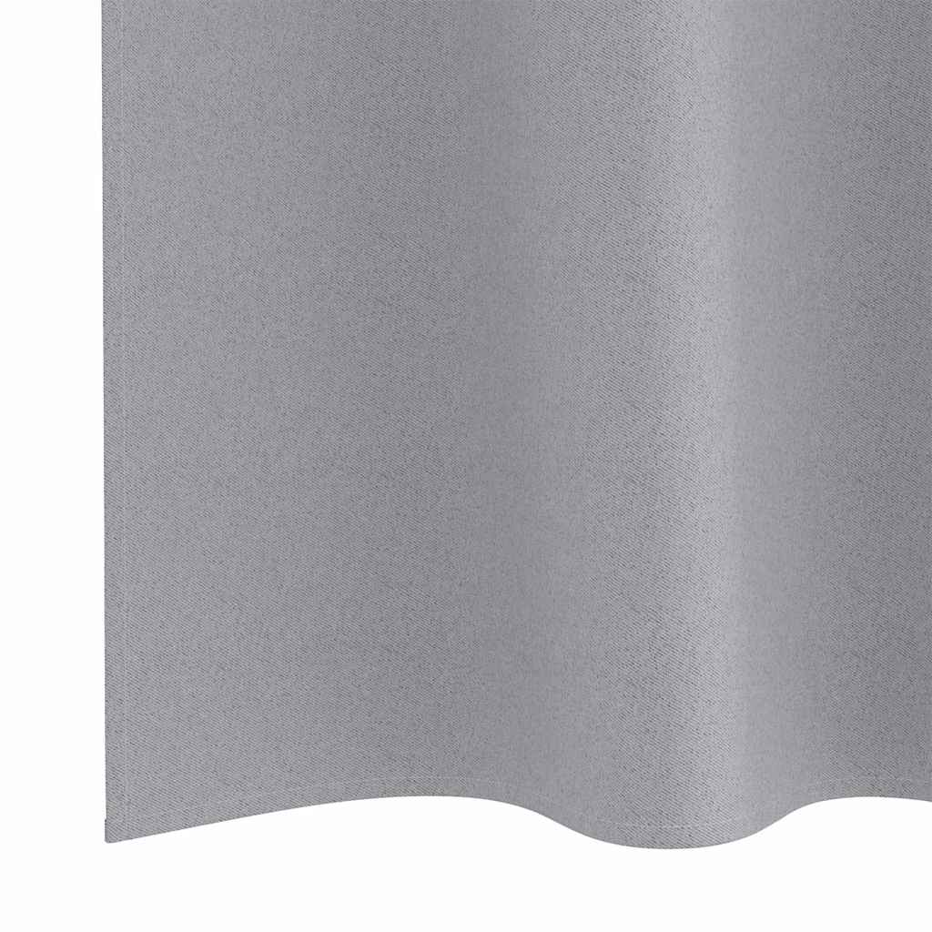 Tende Blackout con Anelli 2 pcs Grigio chiaro 225 x 140 cm | homemem39