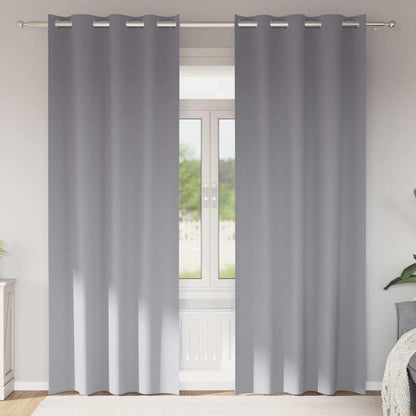 Tende Blackout con Anelli 2 pcs Grigio chiaro 245 x 140 cm | homemem39