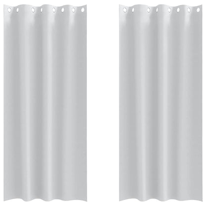 Tende Blackout con Anelli 2 pcs Grigio Chiaro 225 x 140 cm