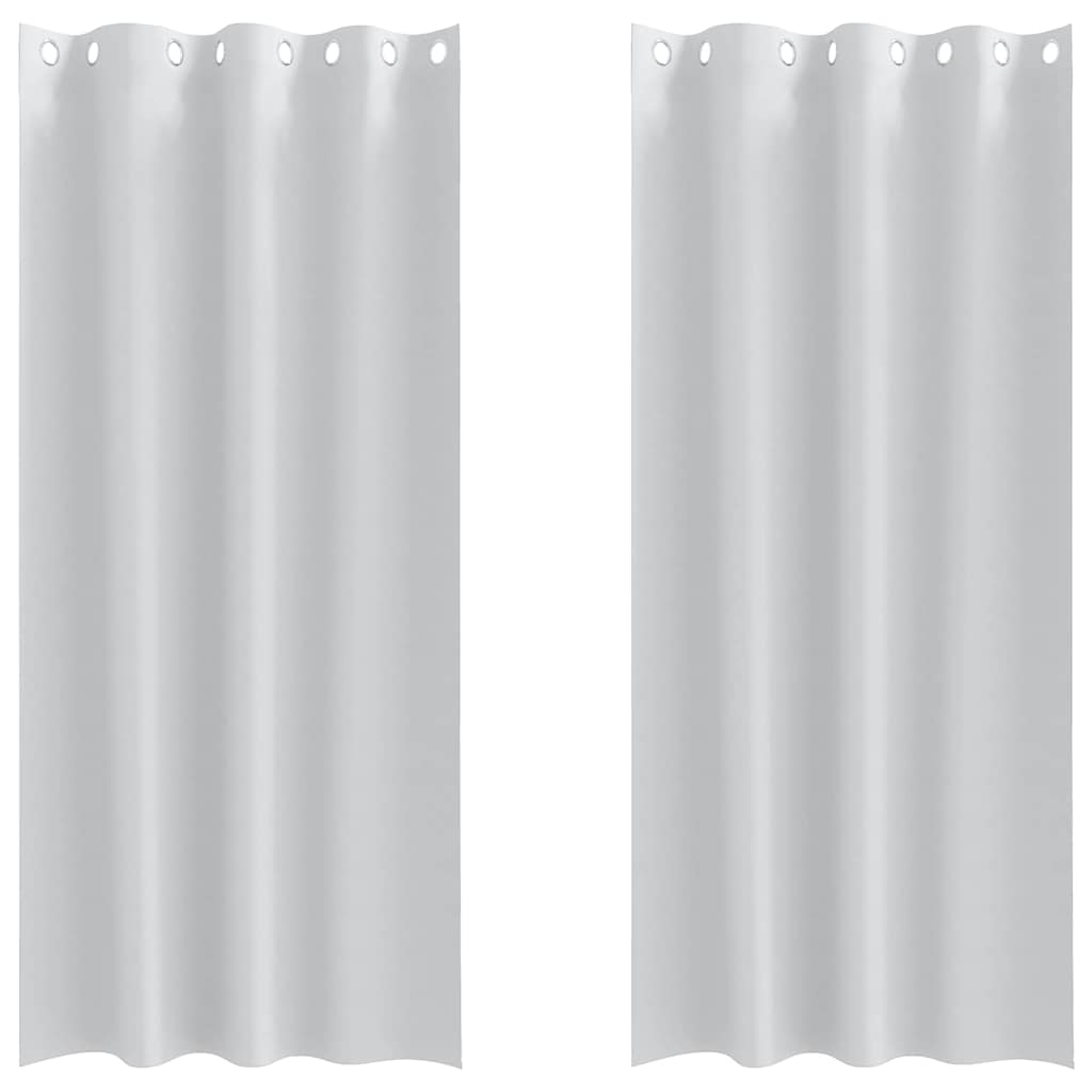 Tende Blackout con Anelli 2 pcs Grigio Chiaro 245 x 140 cm