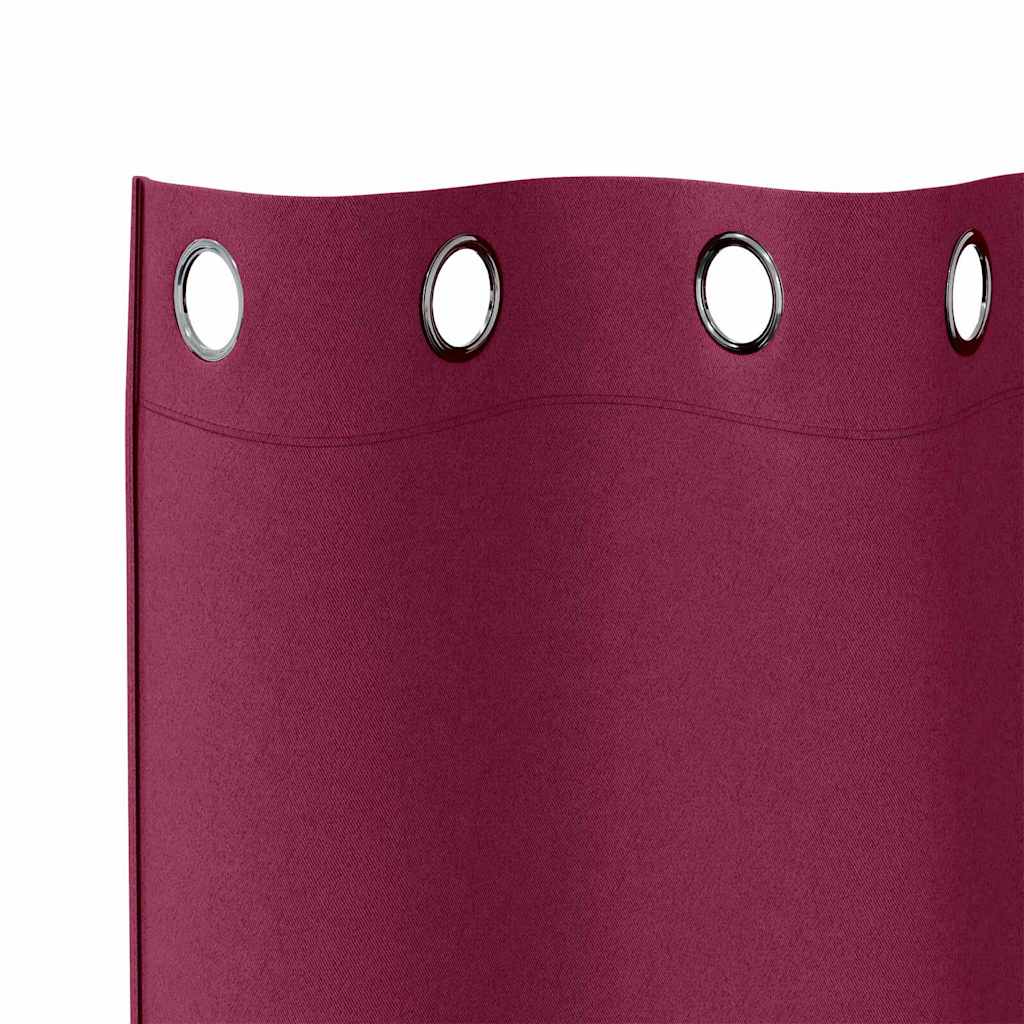 Tende Blackout con Anelli 2 pcs Rosso Vino 175 x 140 cm | homemem39