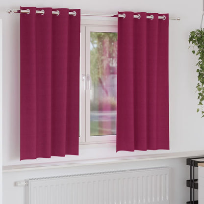 Tende Blackout con Anelli 2 pcs Rosso Vino 175 x 140 cm | homemem39
