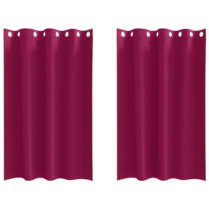 Tende Blackout con Anelli 2 pcs Rosso Vino 175 x 140 cm | homemem39