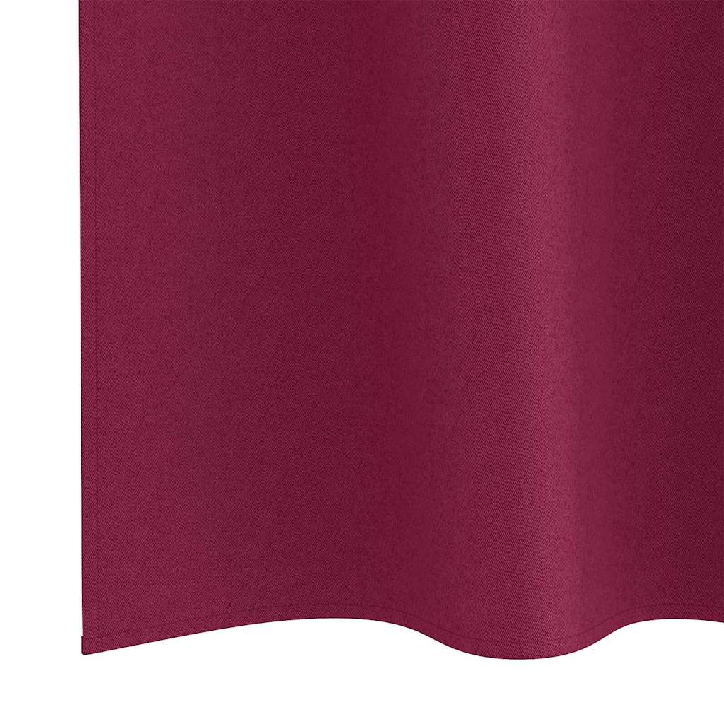 Tende Blackout con Anelli 2 pcs Rosso Vino 225 x 140 cm