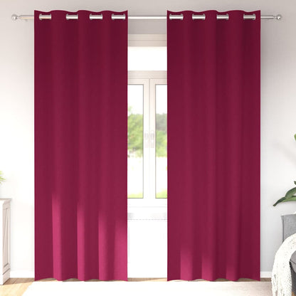 Tende Blackout con Anelli 2 pcs Rosso Vino 225 x 140 cm