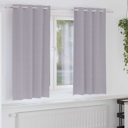 Tende Blackout con Anelli 2 pcs Grigio Metallico 175 x 140 cm | homemem39