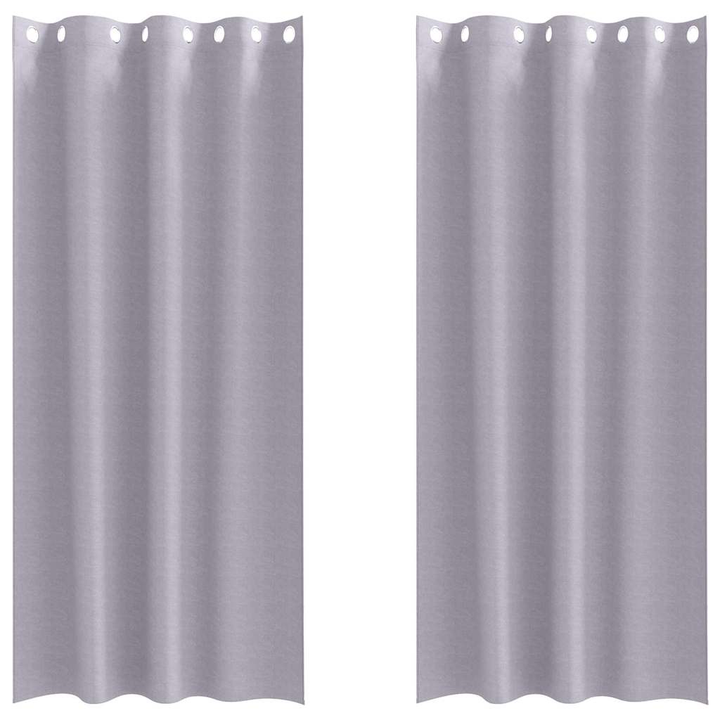Tende Blackout con Anelli 2 pcs Grigio Metallico 225 x 140 cm | homemem39