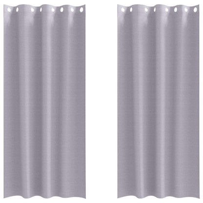 Tende Blackout con Anelli 2 pcs Grigio Metallico 225 x 140 cm | homemem39