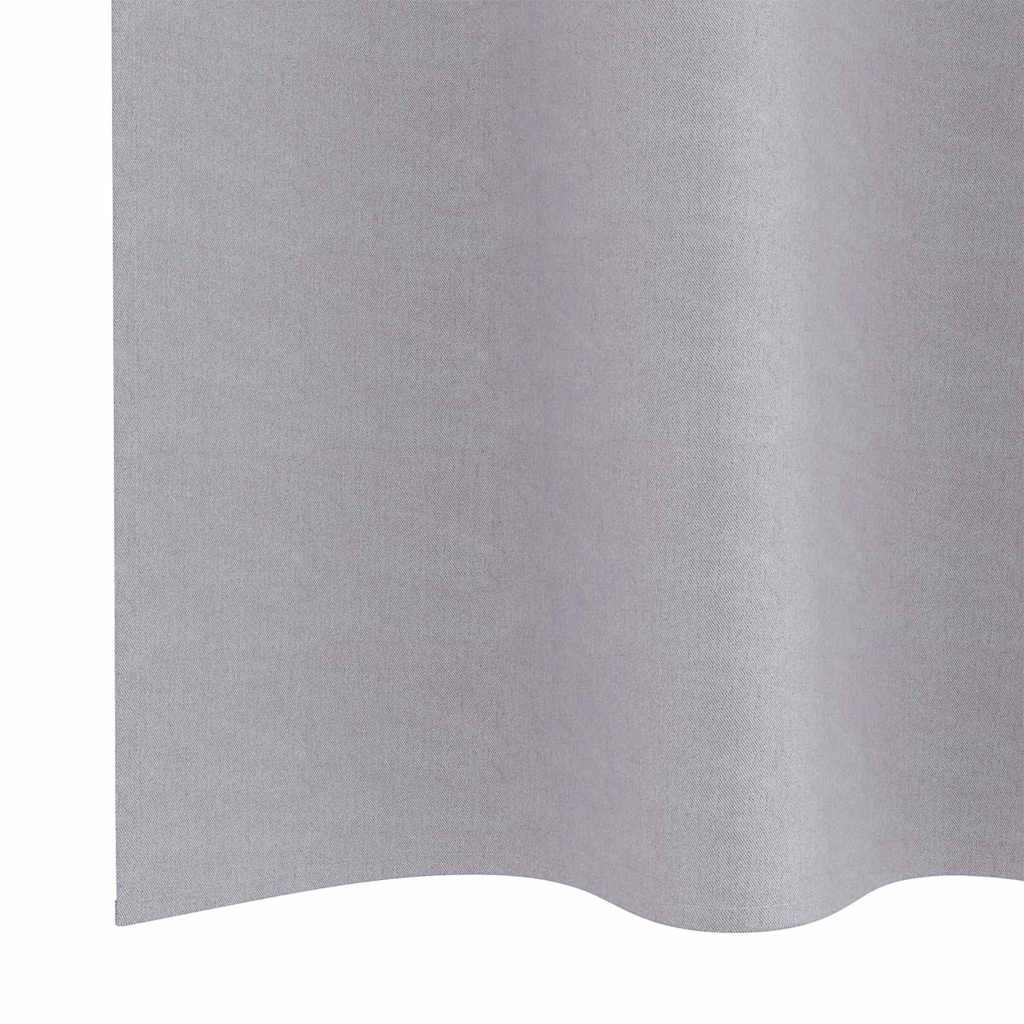 Tende Blackout con Anelli 2 pcs Grigio Metallico 260 x 140 cm | homemem39