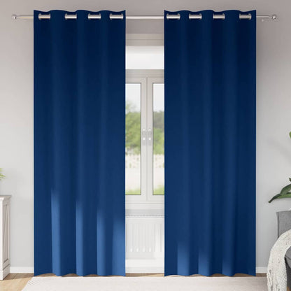 Tende Blackout con Anelli 2 pcs Blu Scuro 225 x 140 cm | homemem39