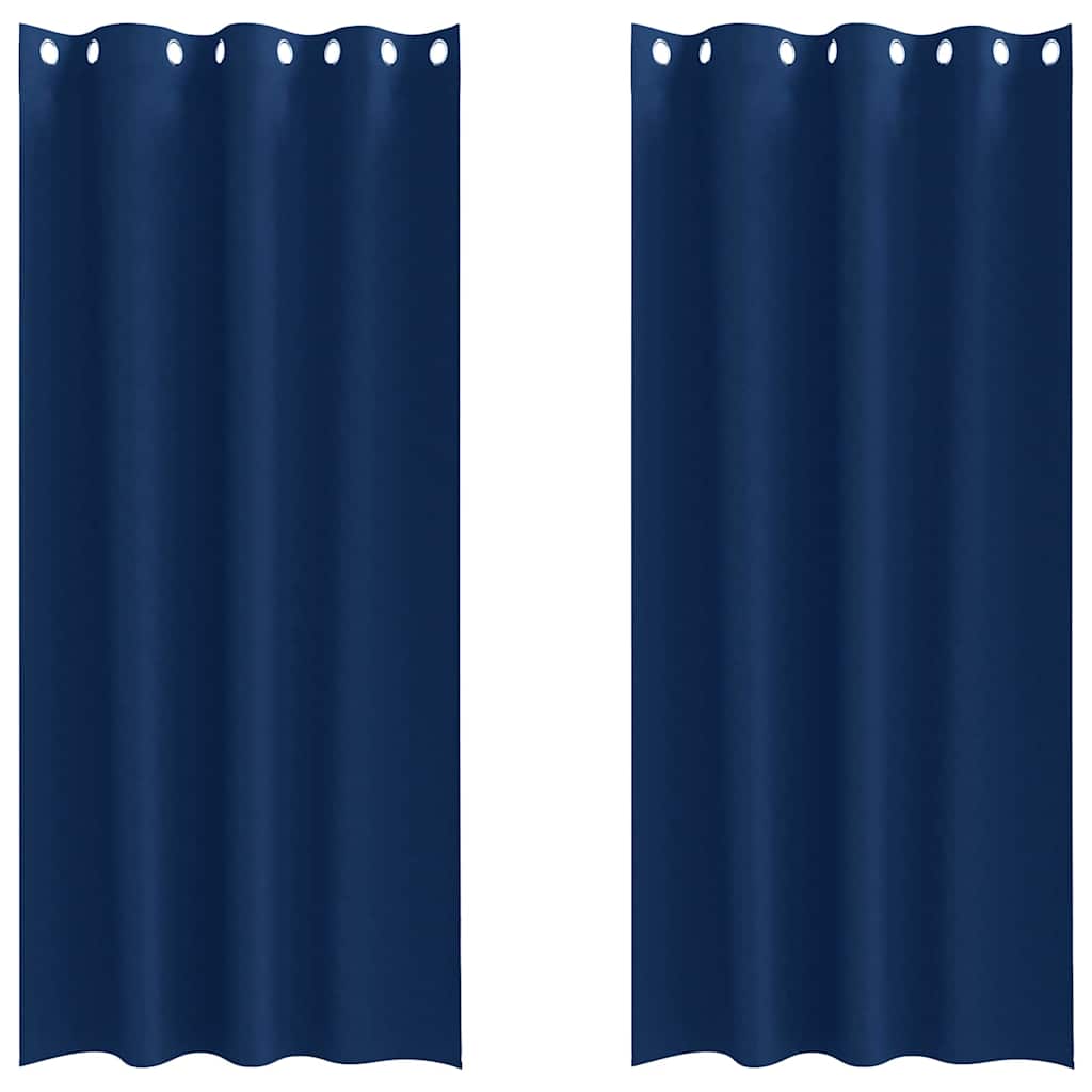 Tende Blackout con Anelli 2 pcs Blu Scuro 260 x 140 cm | homemem39