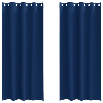 Tende Blackout con Anelli 2 pcs Blu Scuro 260 x 140 cm | homemem39