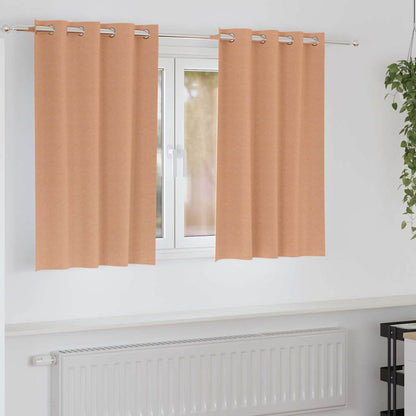 Tende Blackout con Anelli 2 pcs Marrone Chiaro 140 x 140 cm | homemem39