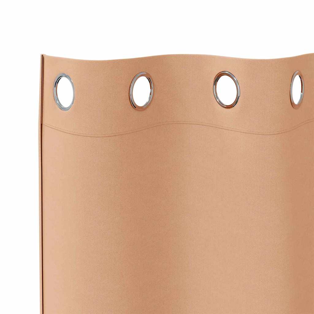 Tende Blackout con Anelli 2 pcs Marrone Chiaro 175 x 140 cm | homemem39