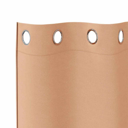 Tende Blackout con Anelli 2 pcs Marrone Chiaro 225 x 140 cm | homemem39