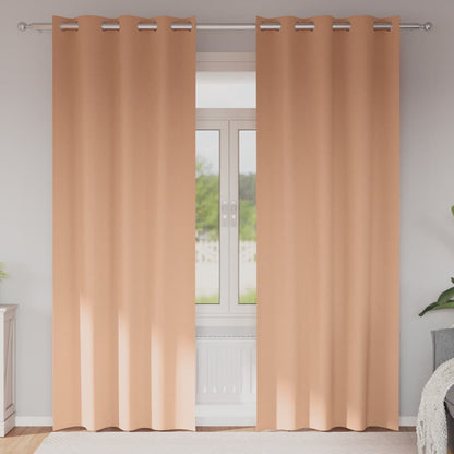 Tende Blackout con Anelli 2 pcs Marrone Chiaro 225 x 140 cm | homemem39