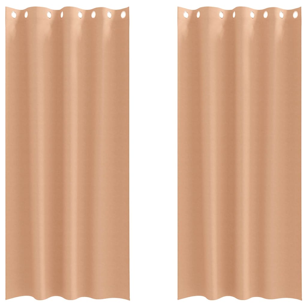 Tende Blackout con Anelli 2 pcs Marrone Chiaro 225 x 140 cm | homemem39