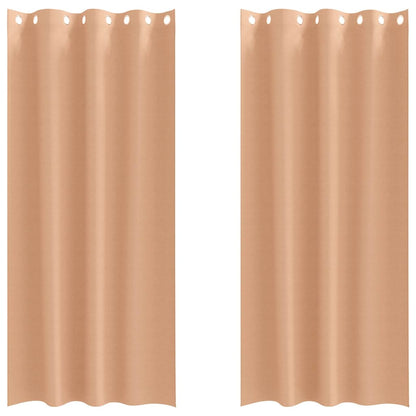 Tende Blackout con Anelli 2 pcs Marrone Chiaro 225 x 140 cm | homemem39