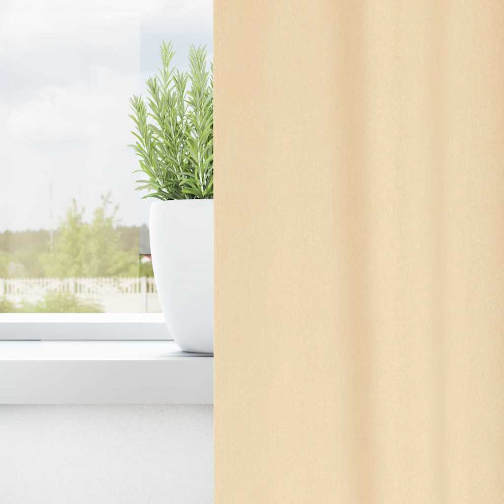 Tende Blackout con Anelli 2 pcs Crema 140 x 140 cm Poliestere | homemem39