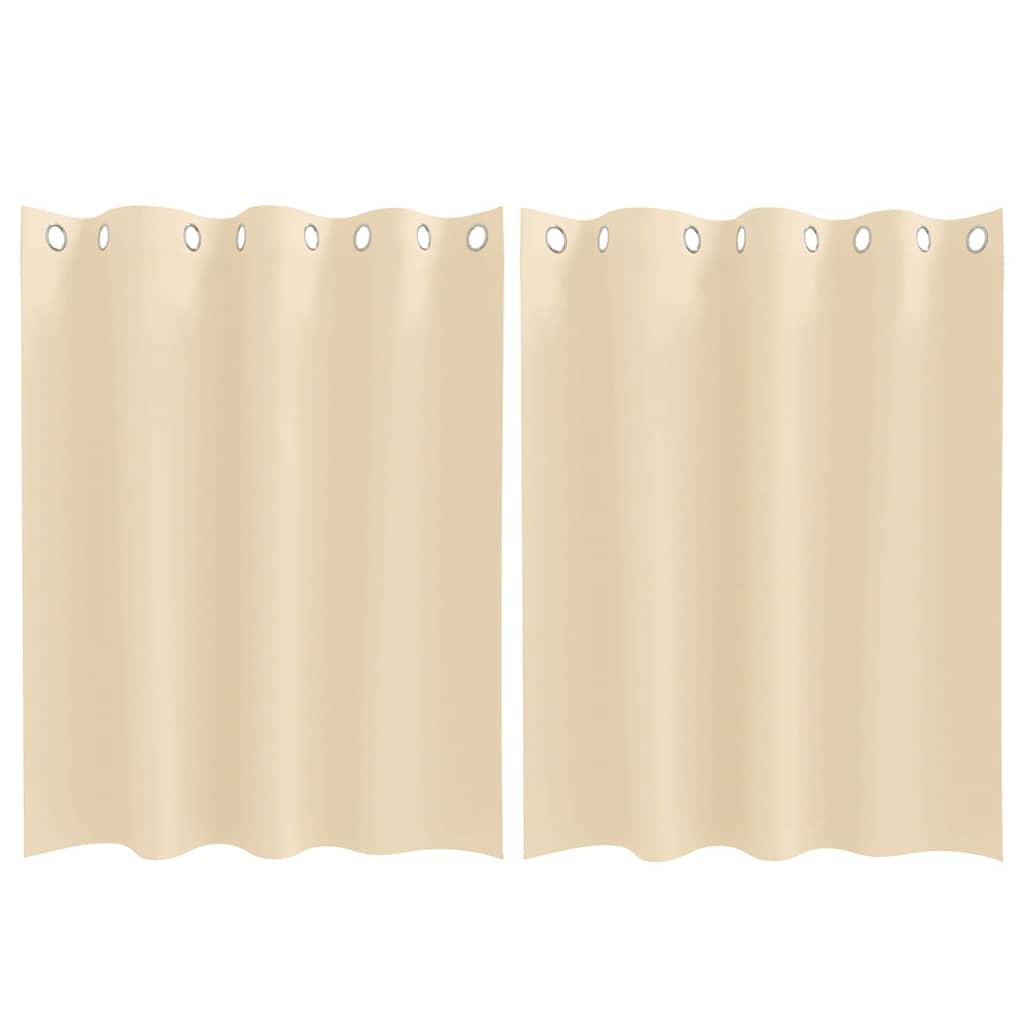 Tende Blackout con Anelli 2 pcs Crema 140 x 140 cm Poliestere | homemem39