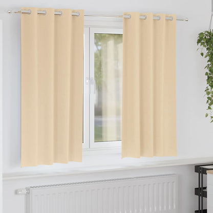 Tende Blackout con Anelli 2 pcs Crema 175 x 140 cm Poliestere | homemem39