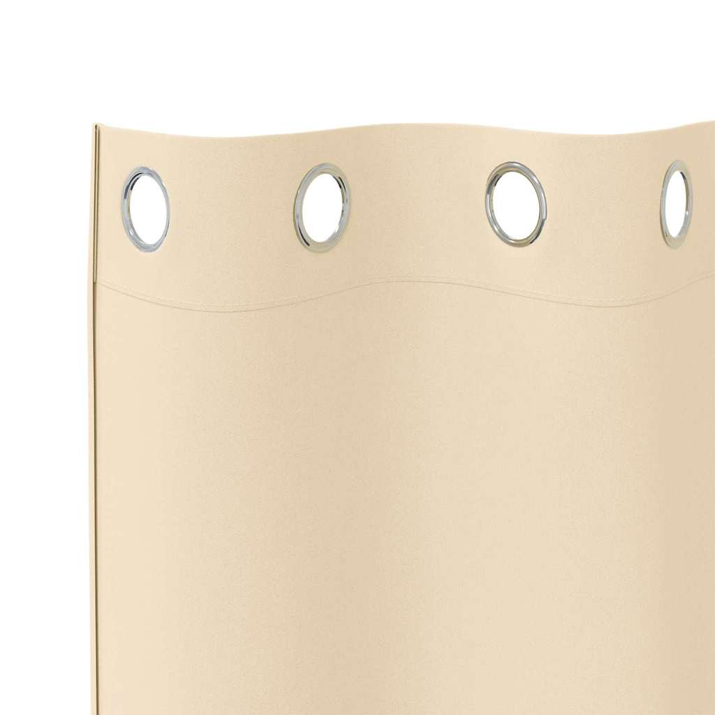 Tende Blackout con Anelli 2 pcs Crema 225 x 140 cm Poliestere | homemem39