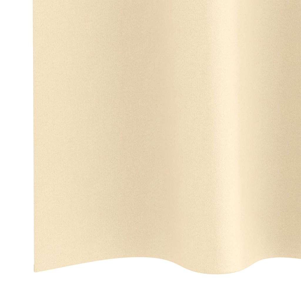Tende Blackout con Anelli 2 pcs Crema 225 x 140 cm Poliestere | homemem39