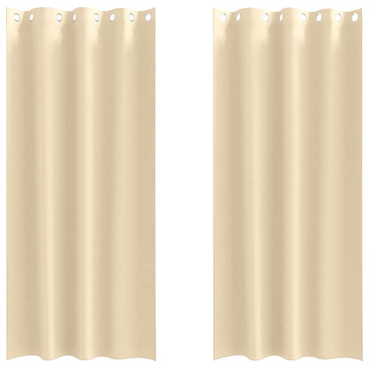 Tende Blackout con Anelli 2 pcs Crema 225 x 140 cm Poliestere | homemem39