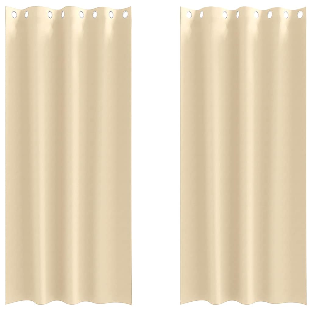 Tende Blackout con Anelli 2 pcs Crema 245 x 140 cm Poliestere | homemem39