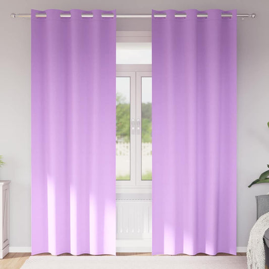 Tende Blackout con Anelli 2 pcs Viola 225 x 140 cm Poliestere