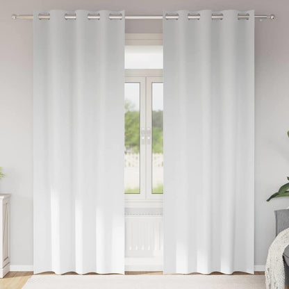Tende Blackout con Anelli 2 pcs Bianco Puro 245 x 140 cm | homemem39
