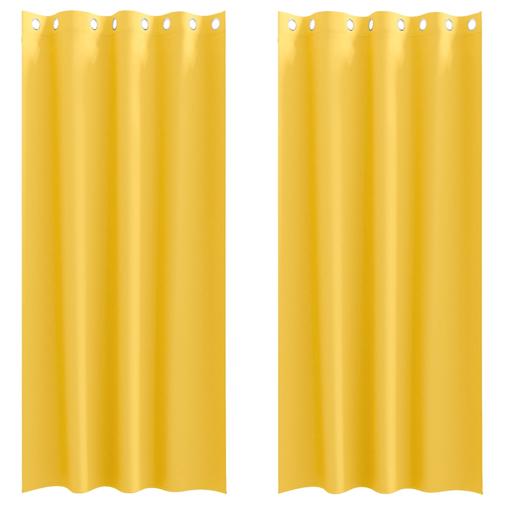 Tende Blackout con Anelli 2 pcs Giallo senape 245 x 140 cm | homemem39