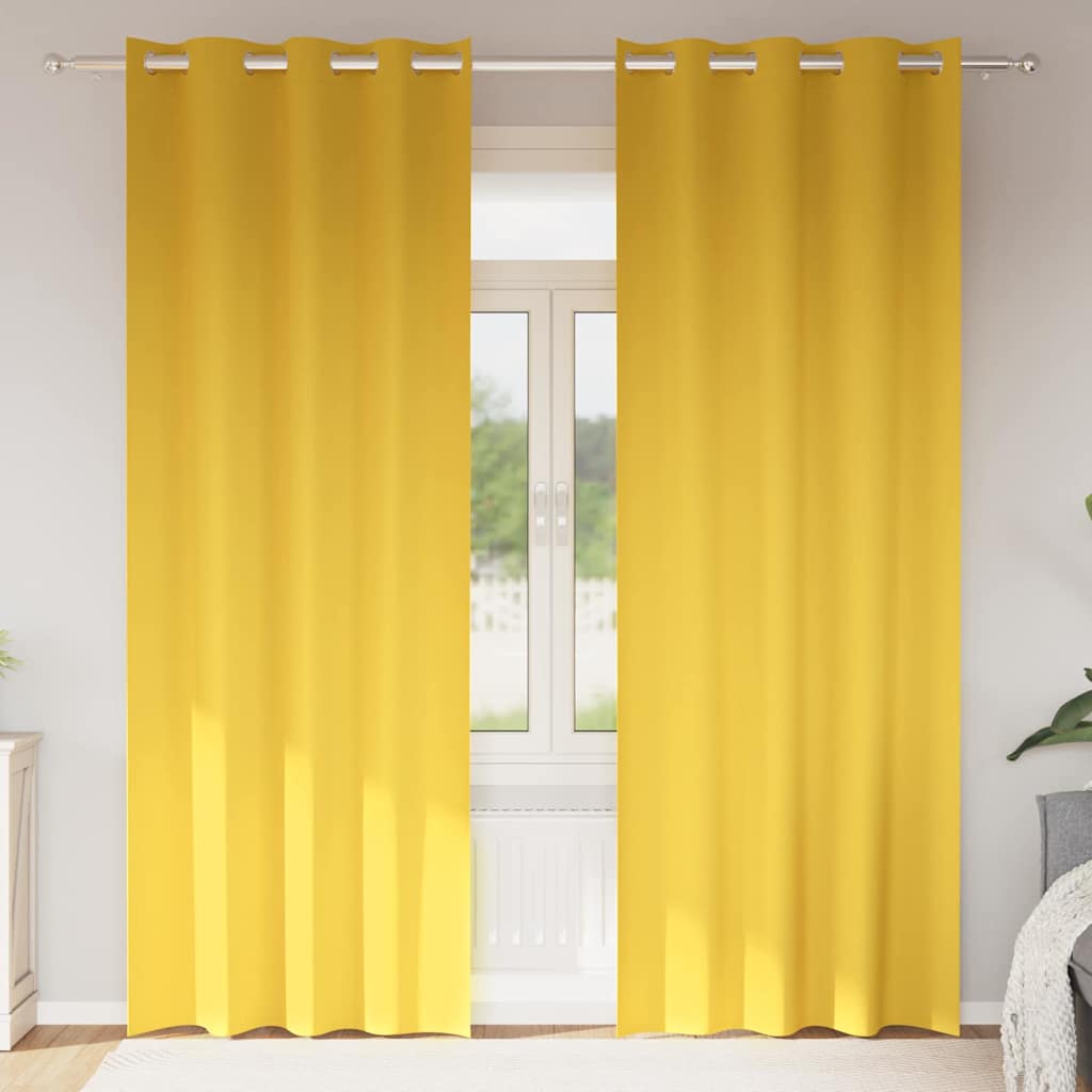 Tende Blackout con Anelli 2 pcs Giallo senape 260 x 140 cm | homemem39