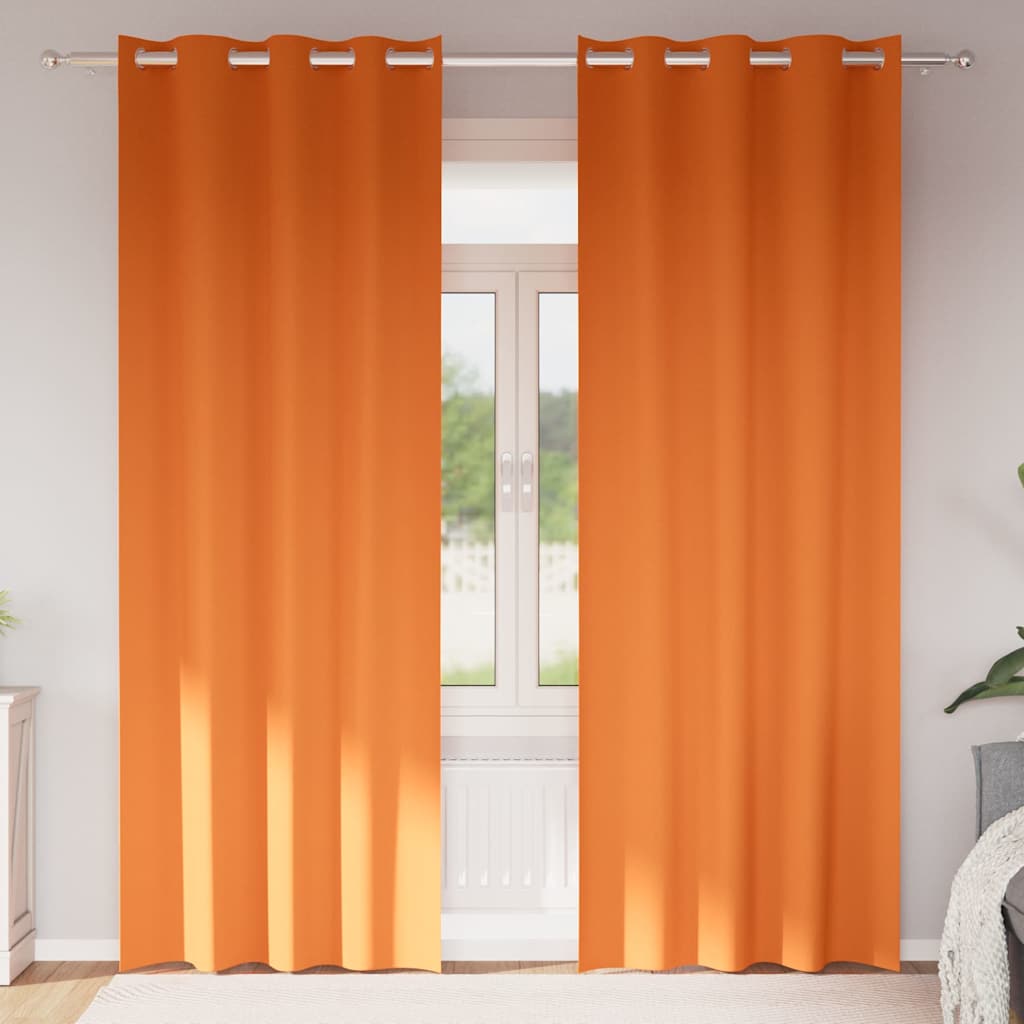 Tende Blackout con Anelli 2 pcs Arancione Vivo 245 x 140 cm