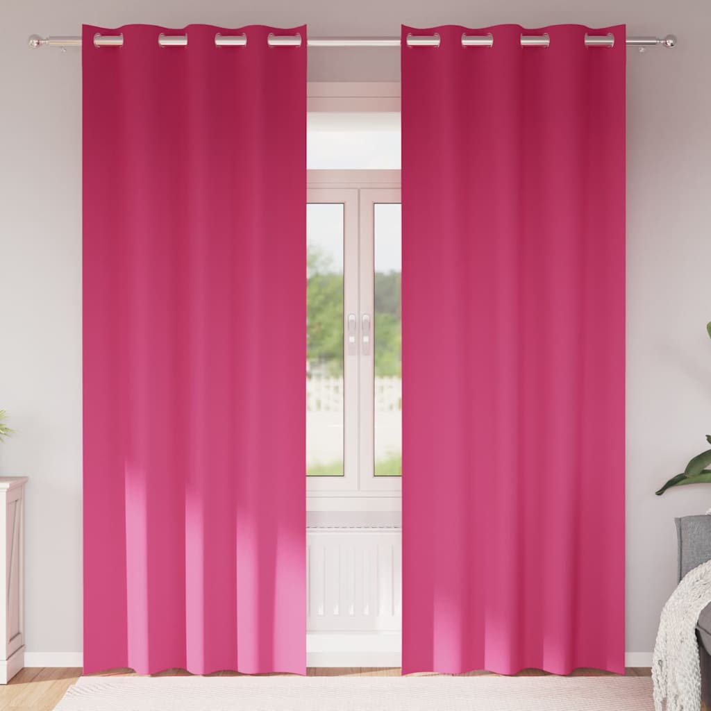 Tende Blackout con Anelli 2 pcs Rosa Vivo 260 x 140 cm