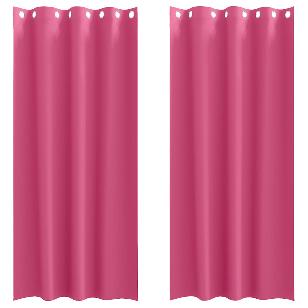 Tende Blackout con Anelli 2 pcs Rosa Vivo 260 x 140 cm