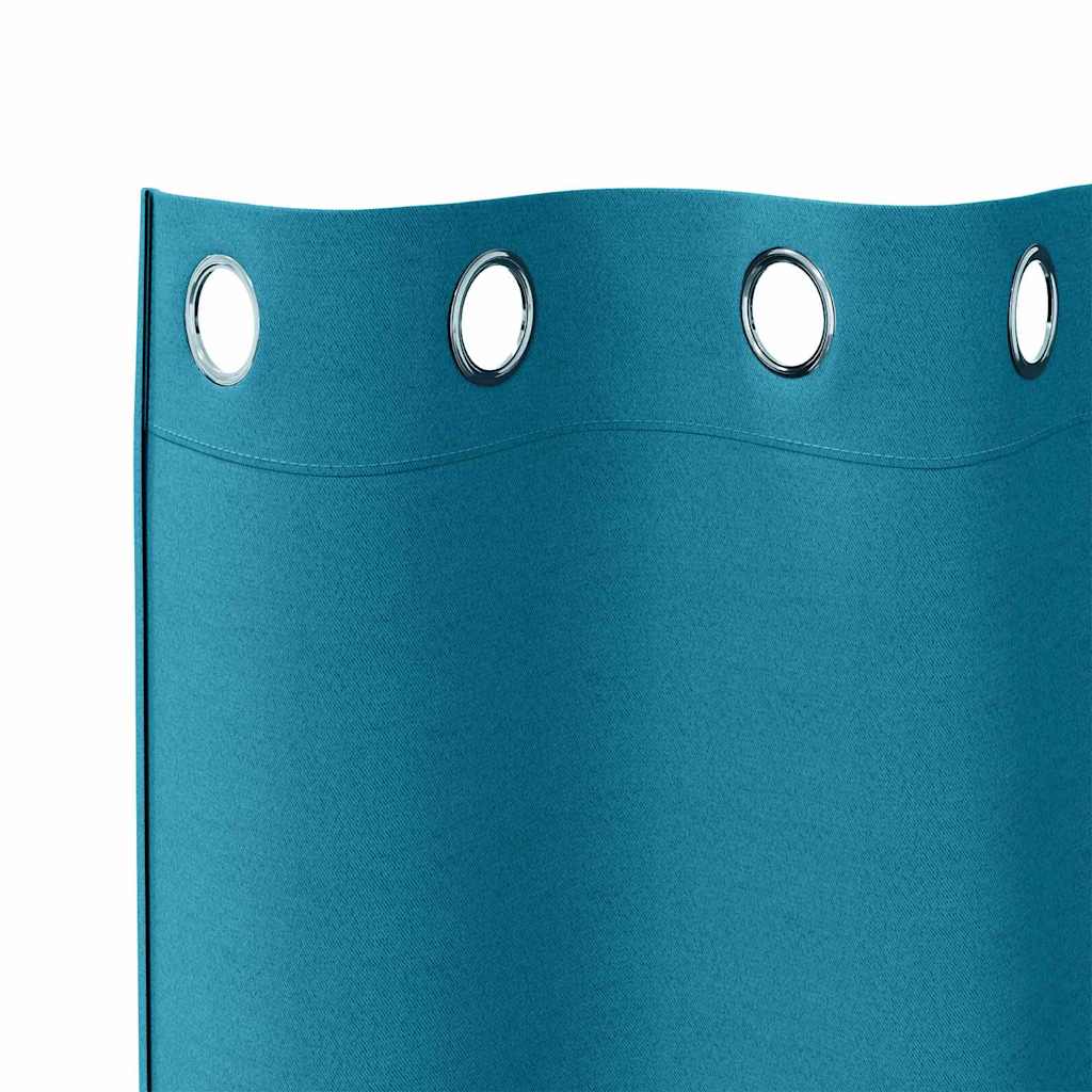 Tende Blackout con Anelli 2 pcs Turchese 260 x 140 cm | homemem39