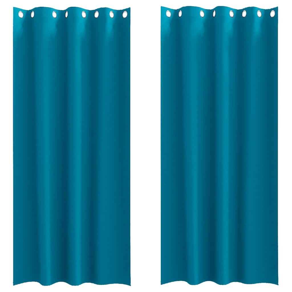 Tende Blackout con Anelli 2 pcs Turchese 260 x 140 cm | homemem39