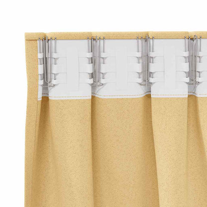 Tende Blackout con Anelli 2 pcs Beige 175 x 140 cm Poliestere | homemem39