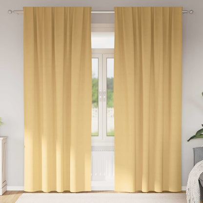 Tende Blackout con Anelli 2 pcs Beige 225 x 140 cm Poliestere | homemem39