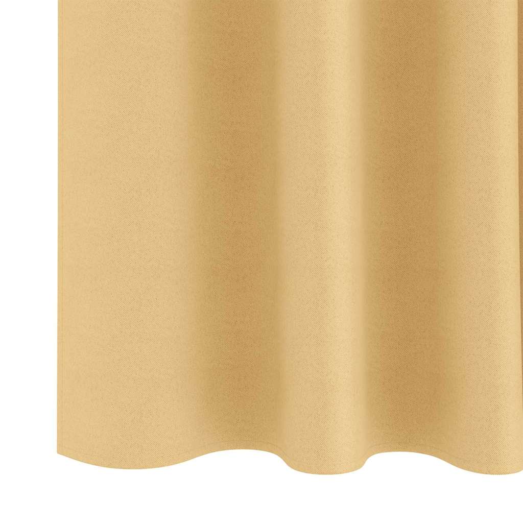 Tende Blackout con Anelli 2 pcs Beige 260 x 140 cm Poliestere | homemem39