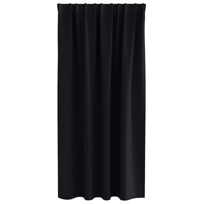 Tende Blackout con Anelli 2 pcs Nero 175 x 140 cm Poliestere | homemem39