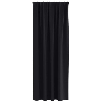 Tende Blackout con Anelli 2 pcs Nero 245 x 140 cm Poliestere | homemem39