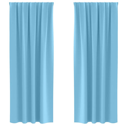 Tende Blackout con Anelli 2 pcs Blu Chiaro 225 x 140 cm | homemem39