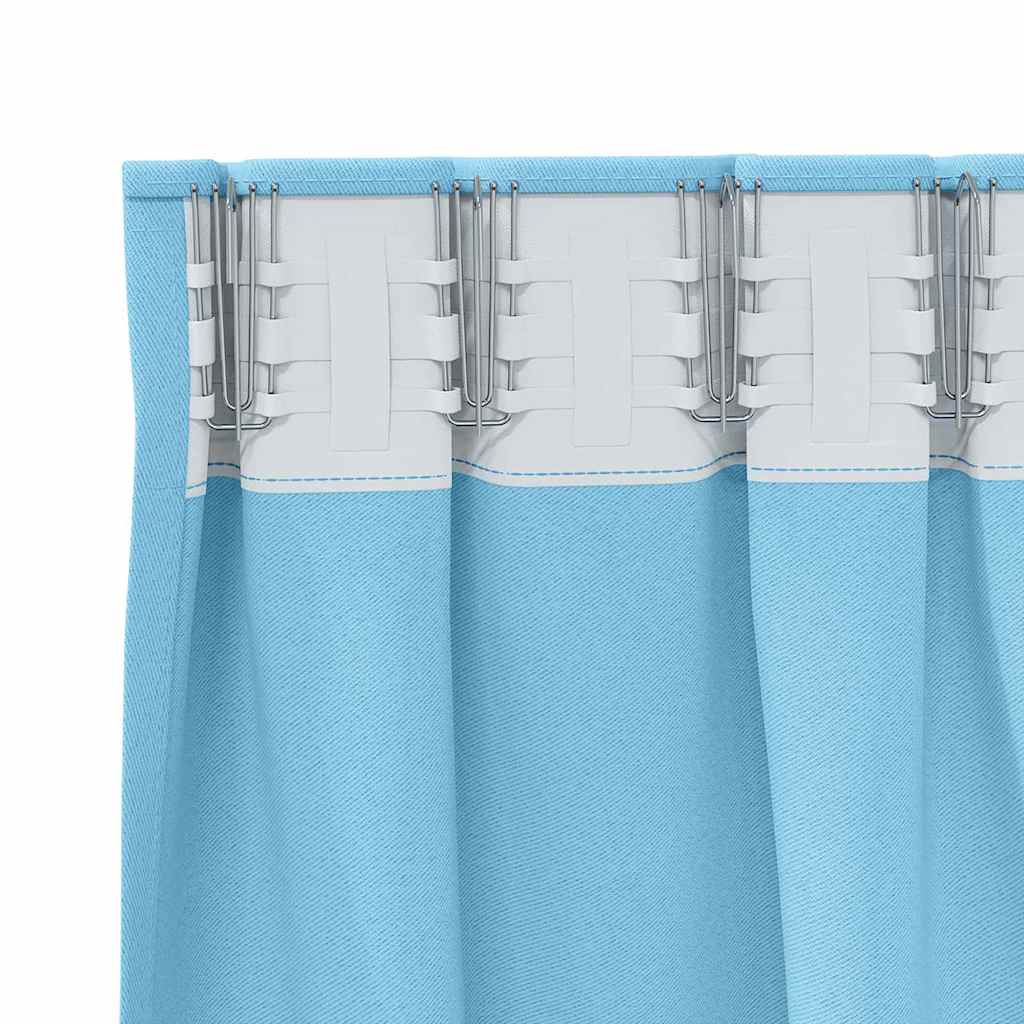 Tende Blackout con Anelli 2 pcs Blu Chiaro 245 x 140 cm | homemem39