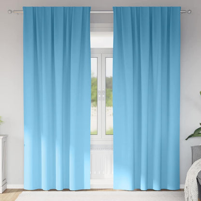 Tende Blackout con Anelli 2 pcs Blu Chiaro 260 x 140 cm | homemem39