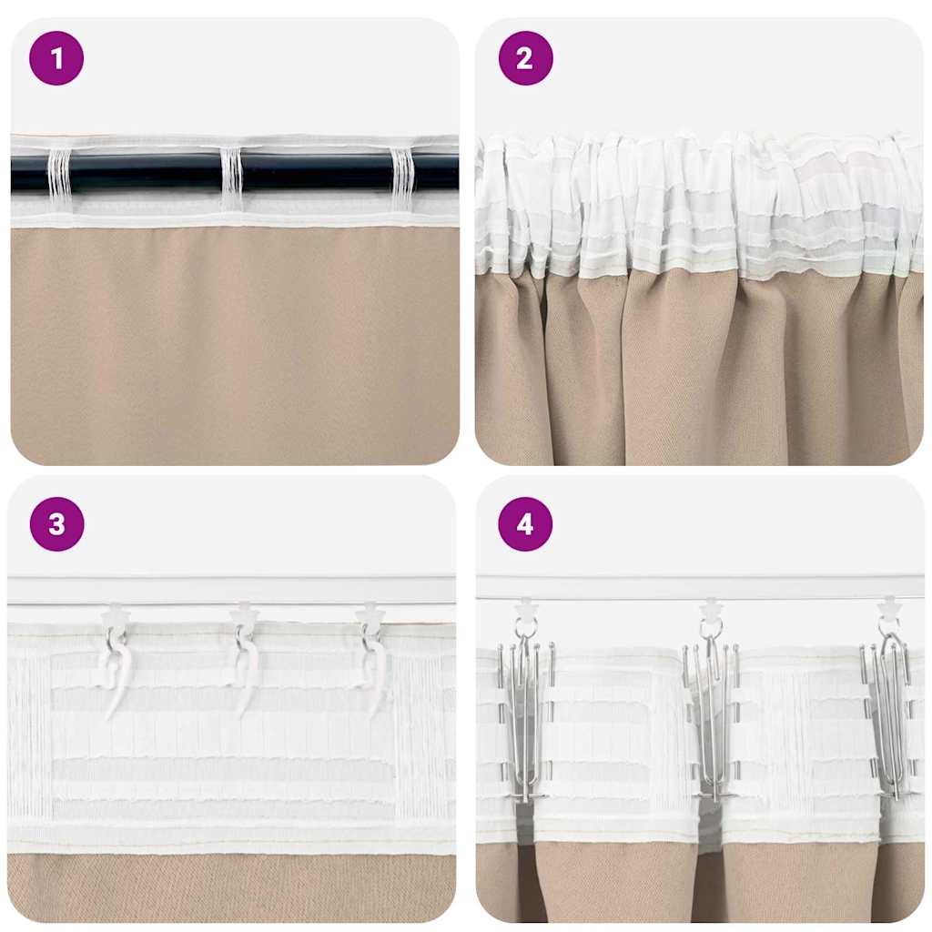Tende Blackout con Anelli 2 pcs Talpa 245 x 140 cm Poliestere | homemem39