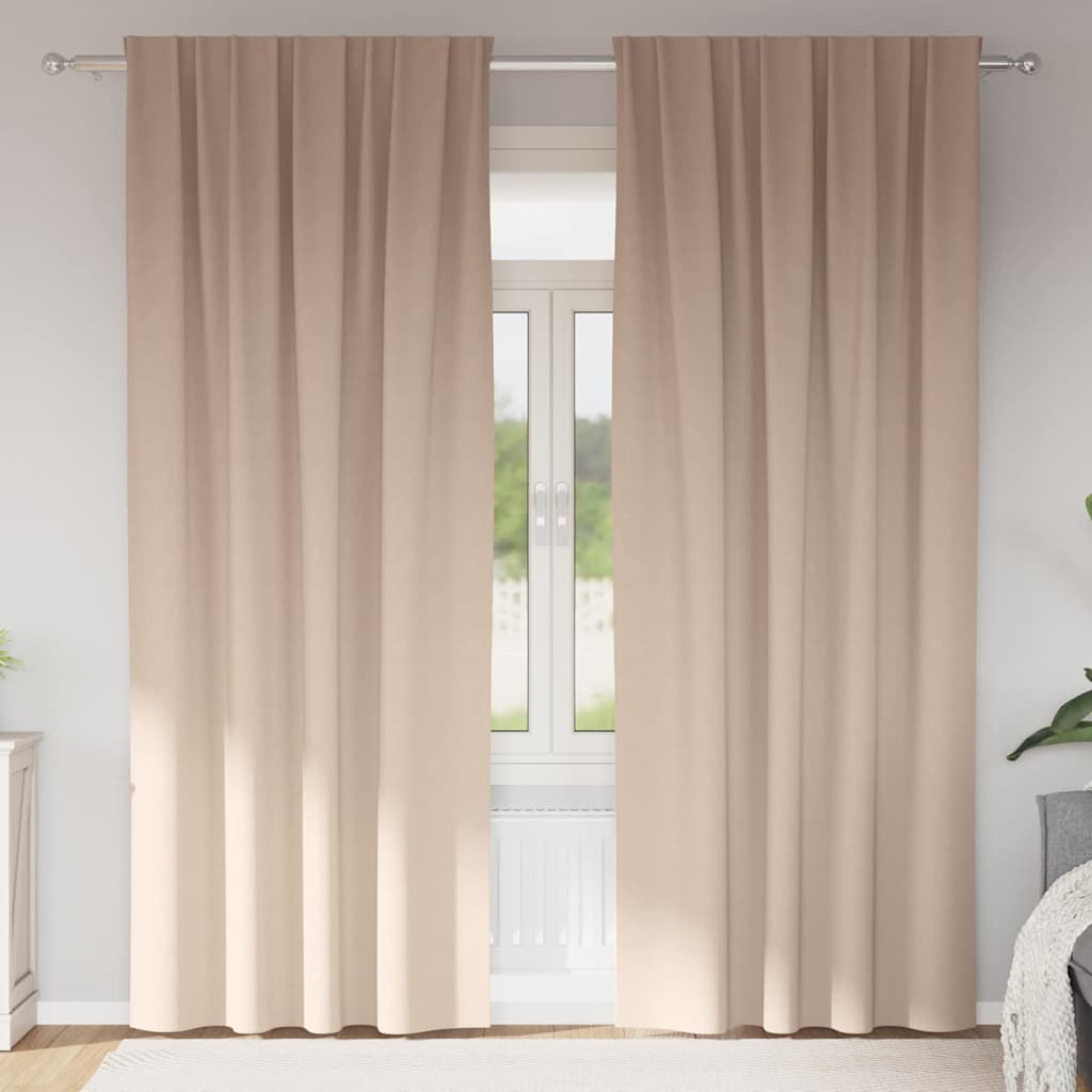 Tende Blackout con Anelli 2 pcs Talpa 260 x 140 cm Poliestere | homemem39